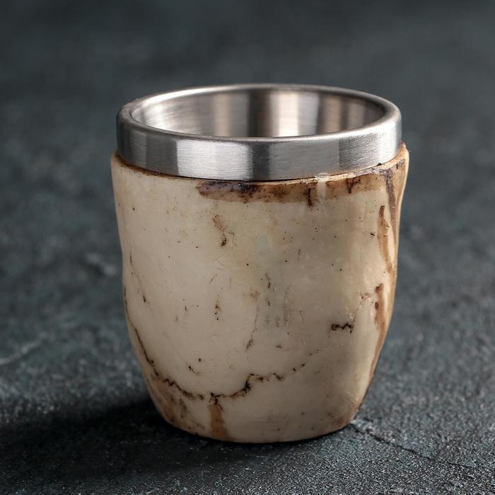 Стопка из нержавеющей стали &laquo;Череп. Хэллоуин&raquo;, 60 мл, цвет бежевый