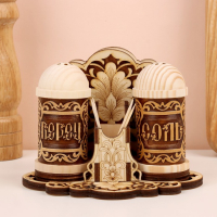 Набор для специй &laquo;Узор&raquo;, 14&times;11&times;10 см, береста