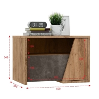 Тумба прикроватная Соренто, 500х366х346, Дуб крафт/Бетон темный Тумба прикроватная Соренто, 500х366х346, Дуб крафт/Бетон темный