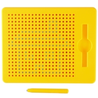 Планшет обучающий «Магнитное рисование: Лео и Тиг», 380 отверстий, цвет жёлтый Планшет обучающий «Магнитное рисование: Лео и Тиг», 380 отверстий, цвет жёлтый