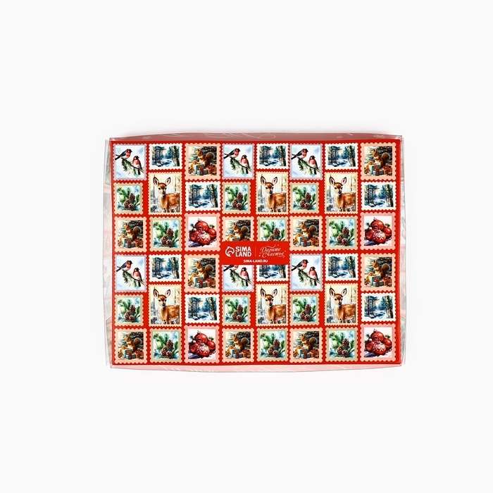 Коробка под 12 конфет с ячейками &laquo;Новогодние сюжеты&raquo;, 14.5 х 18.5 х 3 см