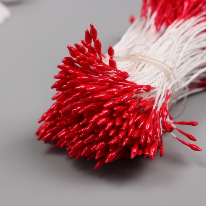 Тычинки для искусственных цветов глянец Тычинки для искусственных цветов глянец "Рисинки" красный набор 360 шт длина 6 см