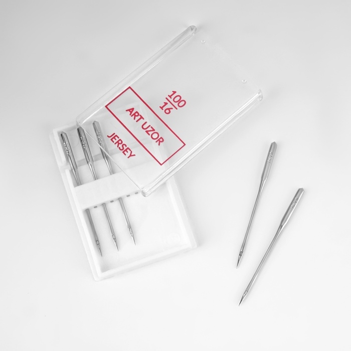 Иглы для бытовых швейных машин, для трикотажа, №100/16, 5 шт