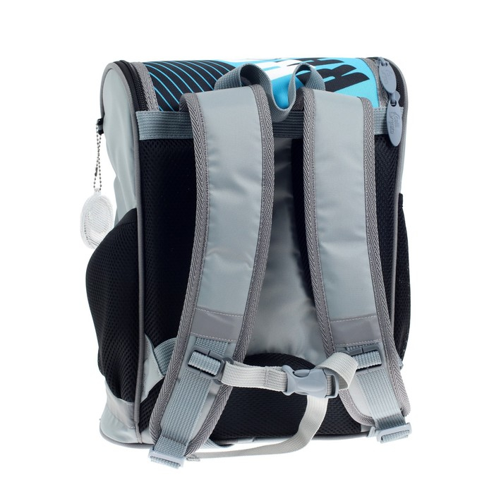 Ранец школьный Стандарт, 36 х 26 х 16 см, + мешок для обуви 40 х 32 см, Сalligrata П "Мото", серый