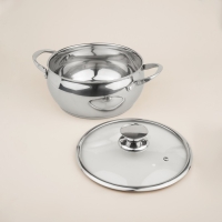 Кастрюля из нержавеющей стали SL Home &laquo;Олла&raquo;, 4 л, d=22 см, h=10,5 см, с крышкой, капсульное дно, индукция