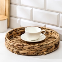 Корзинка для подачи Доляна &laquo;Камыш&raquo;, d=28 см, из соломы