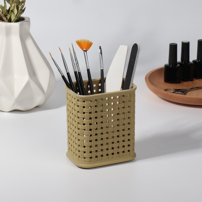 Органайзер - подставка для хранения маникюрных/косметических принадлежностей, 10 &times; 7 &times; 11 см, цвет МИКС