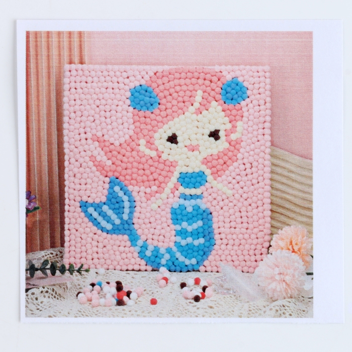 Аппликация помпошками &laquo;Русалочка&raquo;, размер &mdash; 30 &times; 30 см, клей 30 мл