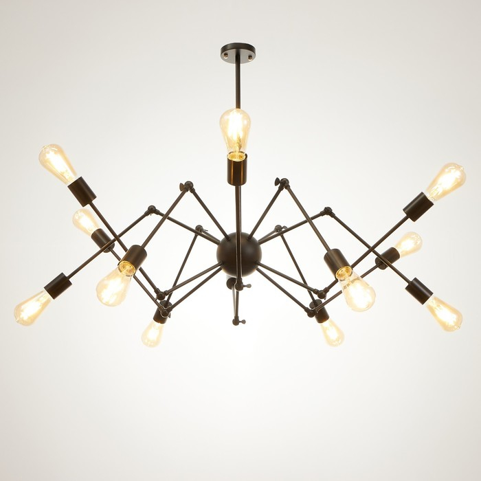 Люстра "Краб" E27 12х40Вт черный 80х80х100 см BayerLux