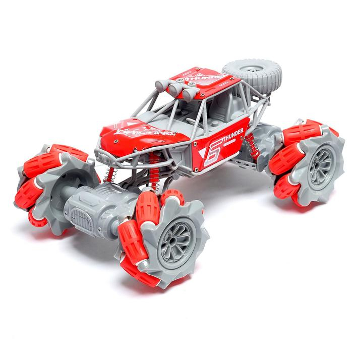 Машина радиоуправляемая &laquo;Джип-акробат&raquo;, 4WD, управление жестами, работает от аккумулятора, цвет красный