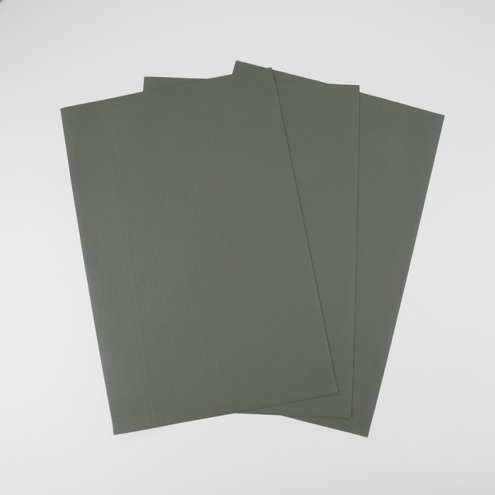 Искусственная кожа, 20 &times; 30 см, 0,5 мм, 3 шт, цвет серый