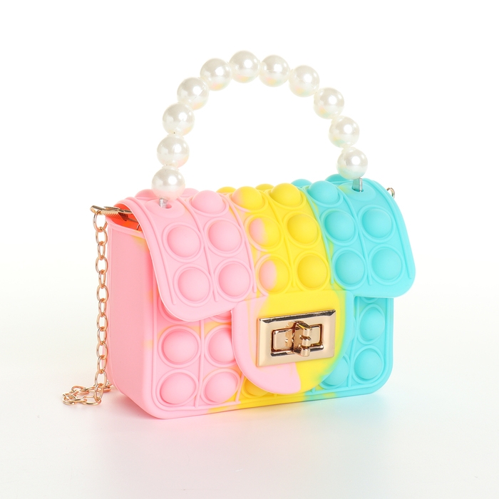 Сумка детская для девочки на замке &laquo;Выбражулька&raquo;, pop it, цвет розовый/жёлтый/бирюзовый