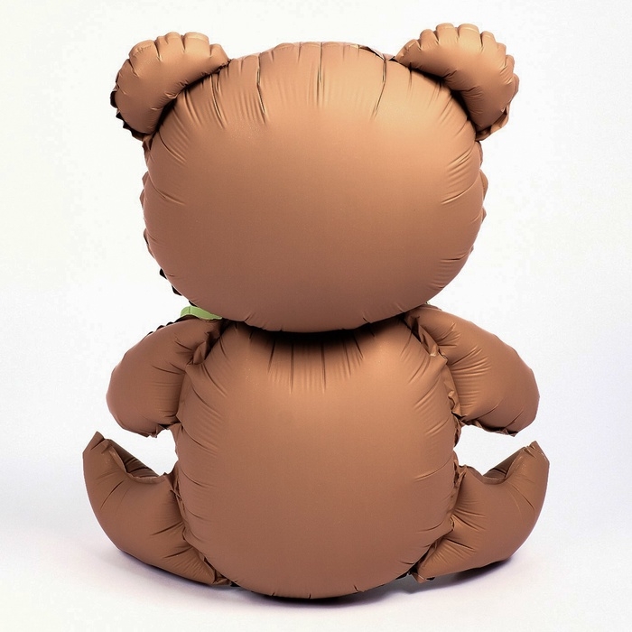 Шар фольгированный 42" &laquo;Медвежонок с зелёным сердцем&raquo;, матовый, цвет шоколадный, под воздух