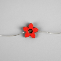 Гирлянда «Нить» 2 м роса с насадками «Цветок», IP20, серебристая нить, 20 LED, батарейки ААх2 (нет в комплекте), свечение тёплое белое Гирлянда «Нить» 2 м роса с насадками «Цветок», IP20, серебристая нить, 20 LED, батарейки ААх2 (нет в комплекте), свечение тёплое белое