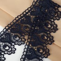 Кружево гипюровое, 46 мм &times; 11 &plusmn; 1 м, цвет тёмно-синий