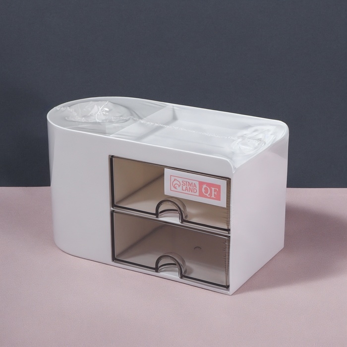 Органайзер для хранения, многоуровневый, 3 секции, 18 × 10 × 10 см, цвет белый/чёрный Органайзер для хранения, многоуровневый, 3 секции, 18 × 10 × 10 см, цвет белый/чёрный