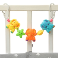Растяжка на коляску/кроватку &laquo;Слоники&raquo;, 3 игрушки, цвет МИКС, Крошка Я