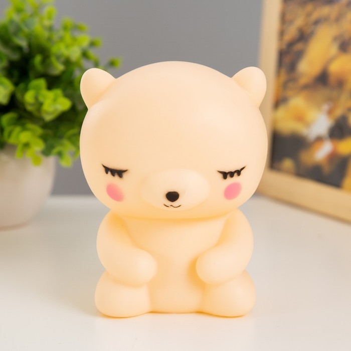 Ночник Ночник "Медвежонок" LED от батареек 3xLR44 желтый 7х7х11,5 см RISALUX