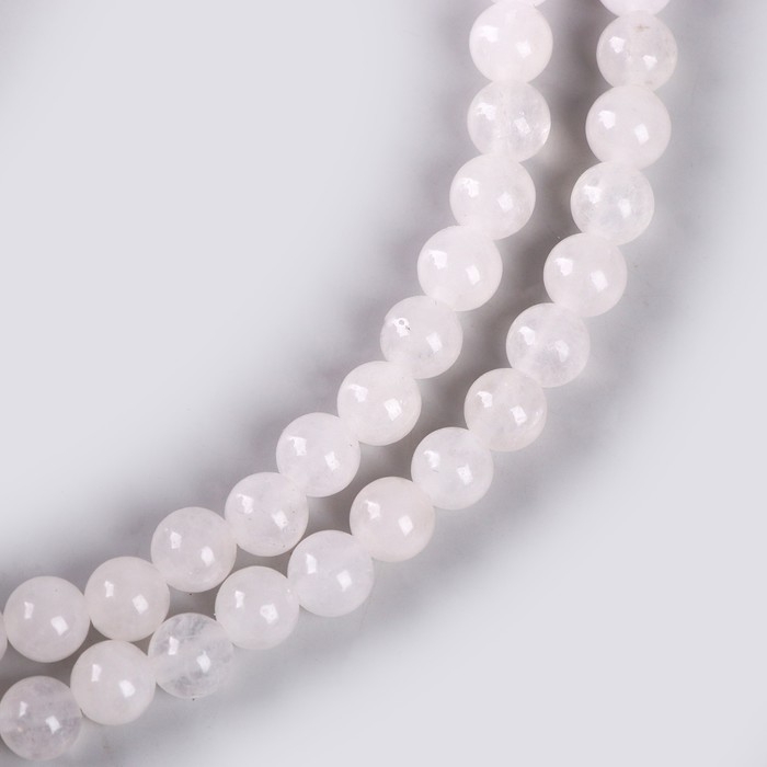 Бусины из натурального камня &laquo;Белый кварц&raquo; набор 58 шт., размер 1 шт. &mdash; 6 мм