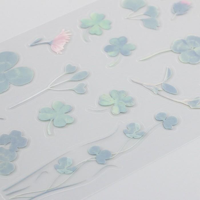 Наклейки пластик "Клевер" набор 6 листов 10х18 см