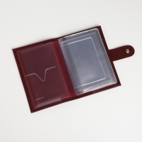 Обложка для автодокументов на кнопке, TEXTURA, цвет бордовый Обложка для автодокументов на кнопке, TEXTURA, цвет бордовый