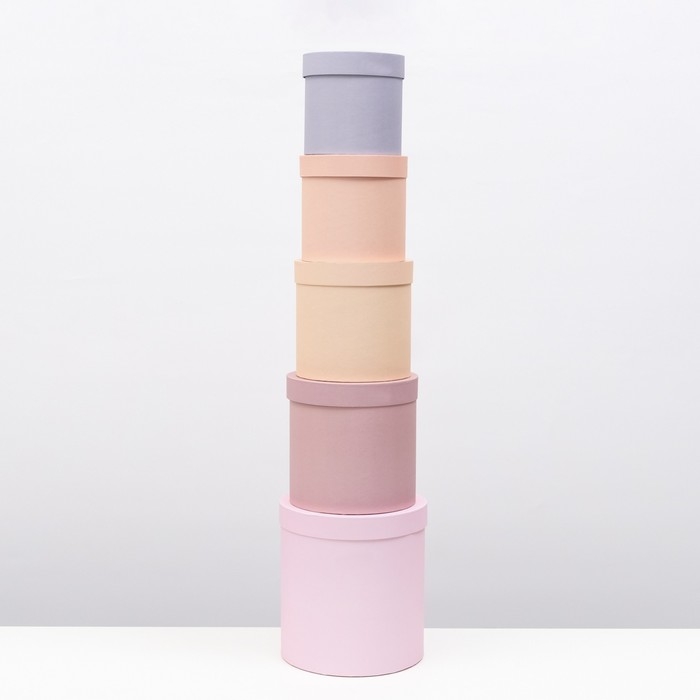 Набор круглых коробок 5 в 1 Набор круглых коробок 5 в 1 "Рассвет" 23 х 23 х 25 - 15 х 15 х 15 см