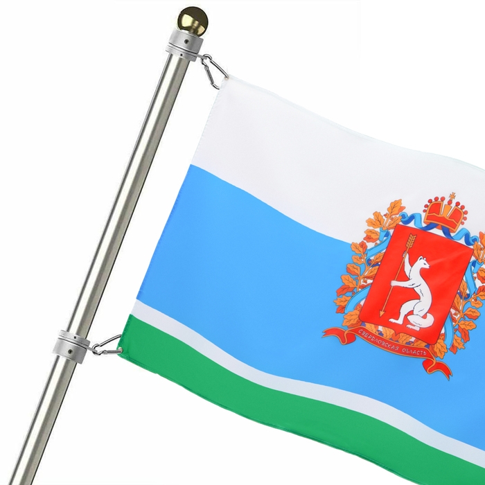Флаг Свердловской области с гербом, 90 х 135 см, с люверсами