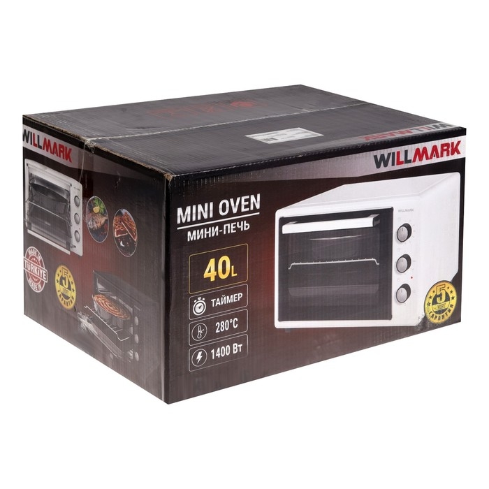 Мини-печь WILLMARK WOF-405BL, 1400 Вт, 40 л, таймер, до 300°С, чёрная Мини-печь WILLMARK WOF-405BL, 1400 Вт, 40 л, таймер, до 300°С, чёрная