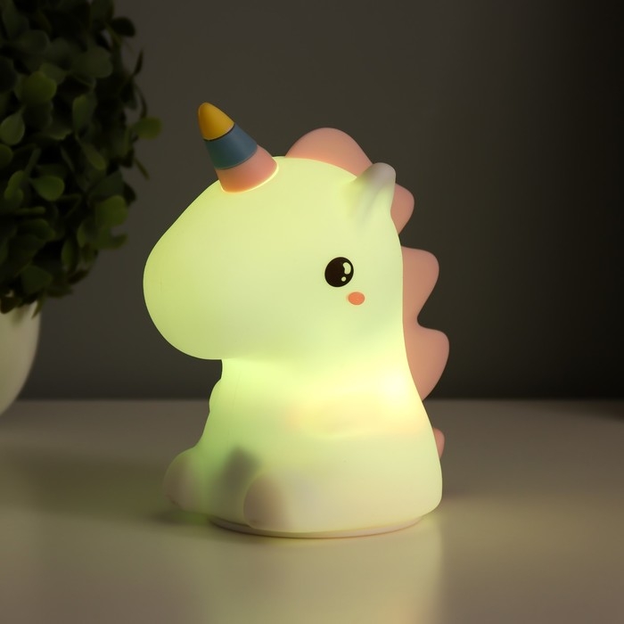 Ночник-мякиш Ночник-мякиш "Единорог" LED USB АКБ белый 9,5х13х14,5 см