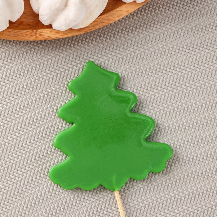 Силиконовый молд для леденцов и шоколада &laquo;Ёлка&raquo;, 12&times;9&times;0.8 см, h=8 см, цвет прозрачный