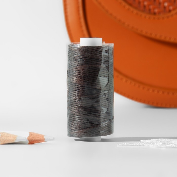 Нитки вощёные, плоские, 150D/16, 0,8 мм, 50 &plusmn; 2 м, цвет коричневый