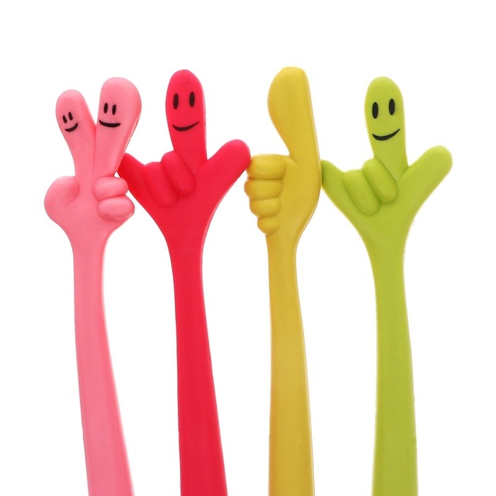 Ручка-прикол Calligrata Ручка-прикол Calligrata "Жест", шариковая, гнущийся на подставке, МИКС