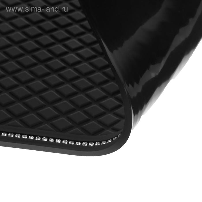 Коврик противоскользящий, стразы, 30×14 см, черный Коврик противоскользящий, стразы, 30×14 см, черный