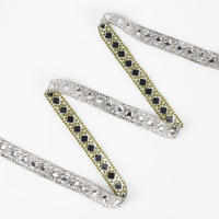 Стразы термоклеевые &laquo;Квадрат&raquo;, ширина - 13 мм, 4,5 &plusmn; 0,5 м, цвет серебряный