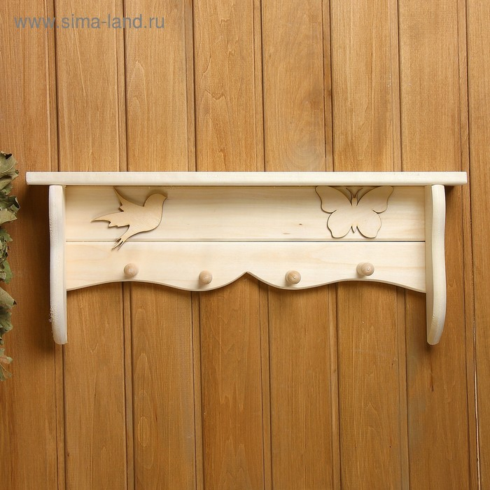 Полка-вешалка &laquo;Уют&raquo; 55&times;22&times;8см