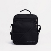 Сумка мужская на молниях Luris, длинный ремень, цвет чёрный Сумка мужская на молниях Luris, длинный ремень, цвет чёрный