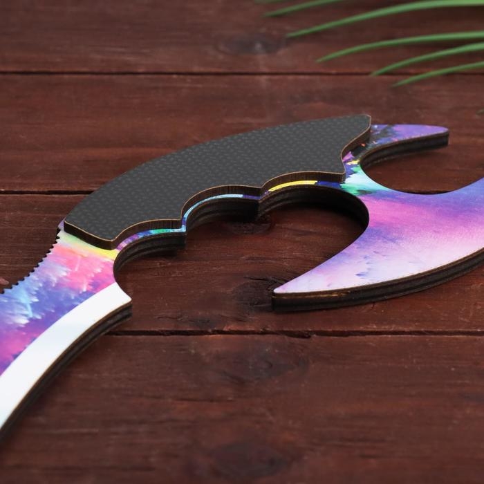 Сувенир деревянный Сувенир деревянный "Ножик Керамбит с защитой пальцев", цвет космические облака