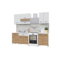 Кухонный гарнитур Тренд 1800, Белый/Белый/Дуб золотой Кухонный гарнитур Тренд 1800, Белый/Белый/Дуб золотой