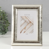 Фоторамка пластик "МИРАМ" 10х15 см 221 серебро (пластиковый экран)