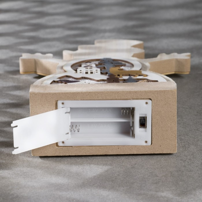 Светодиодная фигура &laquo;Снеговичок&raquo; 12 &times; 23 &times; 5 см, дерево, батарейки АААх2 (не в комплекте), свечение тёплое белое