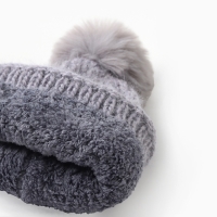 Шапка женская MINAKU, цвет серый, р-р 56-58 Шапка женская MINAKU, цвет серый, р-р 56-58