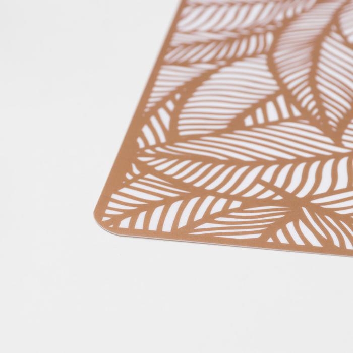 Салфетка сервировочная на стол «Листья», 43×28 см, цвет металлик коричневый Салфетка сервировочная на стол «Листья», 43×28 см, цвет металлик коричневый