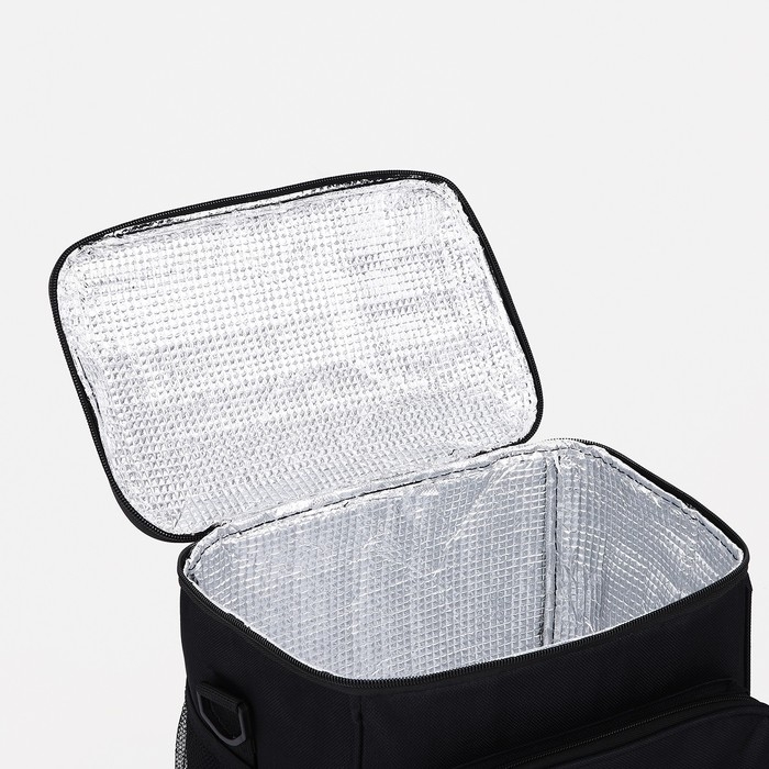 Термосумка на молнии, 10.5 л, цвет чёрный