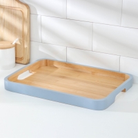 Поднос с ручками Terra, 36&times;26&times;3 см, бамбук, цвет МИКС