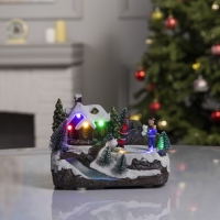 Светодиодная фигура &laquo;Новогодний город&raquo; 18 &times; 14 &times; 11 см, полистоун, батарейки ААх3 (не в комплекте), USB, свечение мульти