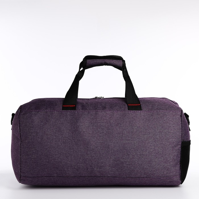 Сумка спортивная на молнии, боковой карман/сетка, регулируемый ремень, средний размер, цвет фиолетовый