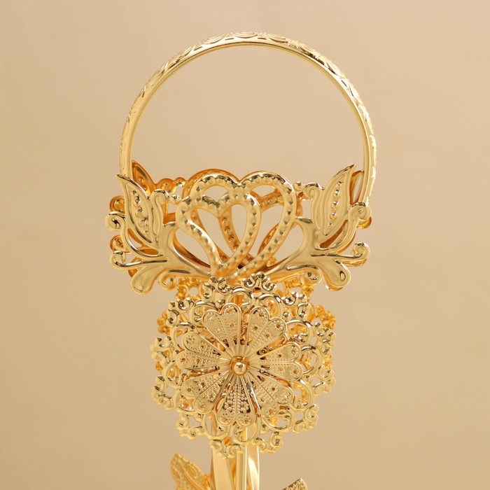 Этажерка 2-х ярусная «Расцвет», 28×41 см, цвет металла золотой Этажерка 2-х ярусная «Расцвет», 28×41 см, цвет металла золотой