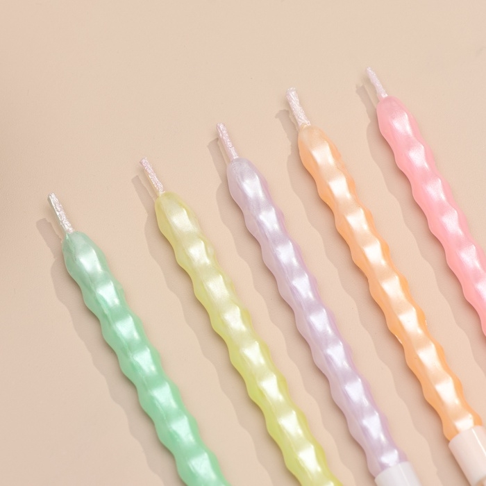 Свечи для торта "Праздничная волна", 6 шт, пастельные цвета