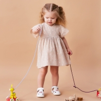 Платье детское Крошка Я "Цветы", р. 80-86, бежевый