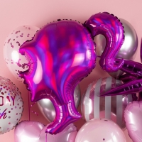 Шар фольгированный 28" фигура «Профиль девушки» розовый, голография Шар фольгированный 28" фигура «Профиль девушки» розовый, голография